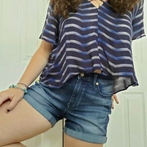 dark wash denim shorts